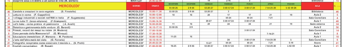 Presentiamo il Calendario Corsi per l’anno accademico 2026/27