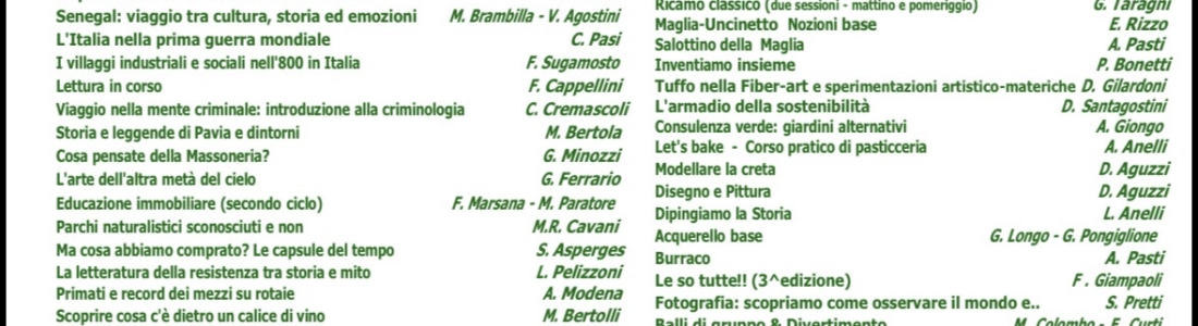Manifesto della proposta Corsi Unitre 2026-2027